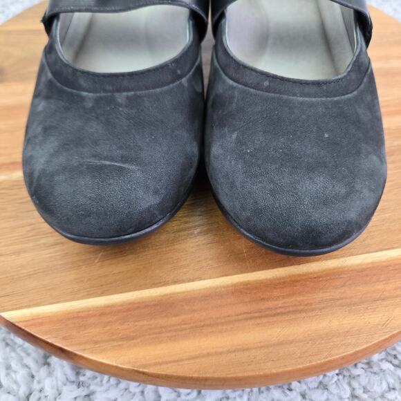 Dansko Kendra Black Milled Nubuck Mary Jane Wedge Comfort Walking Shoe Womens 38 - Picture 8 of 16